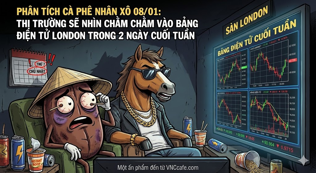 Phân tích Cà phê nhân xô 08/01: Thị trường sẽ nhìn chằm chằm vào bảng điện tử London trong 2 ngày cuối tuần